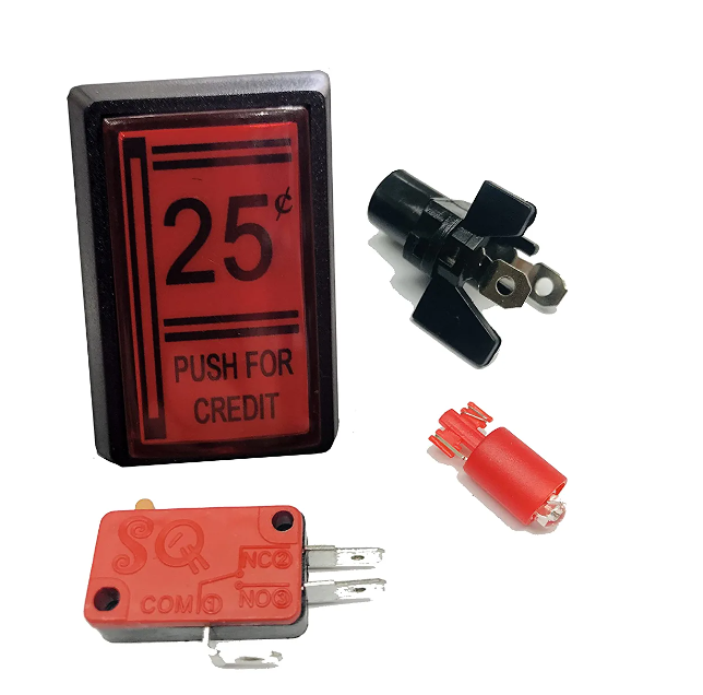 Red Push for Credit Arcade Coin Operated Game LED Push Button with Micro Switch