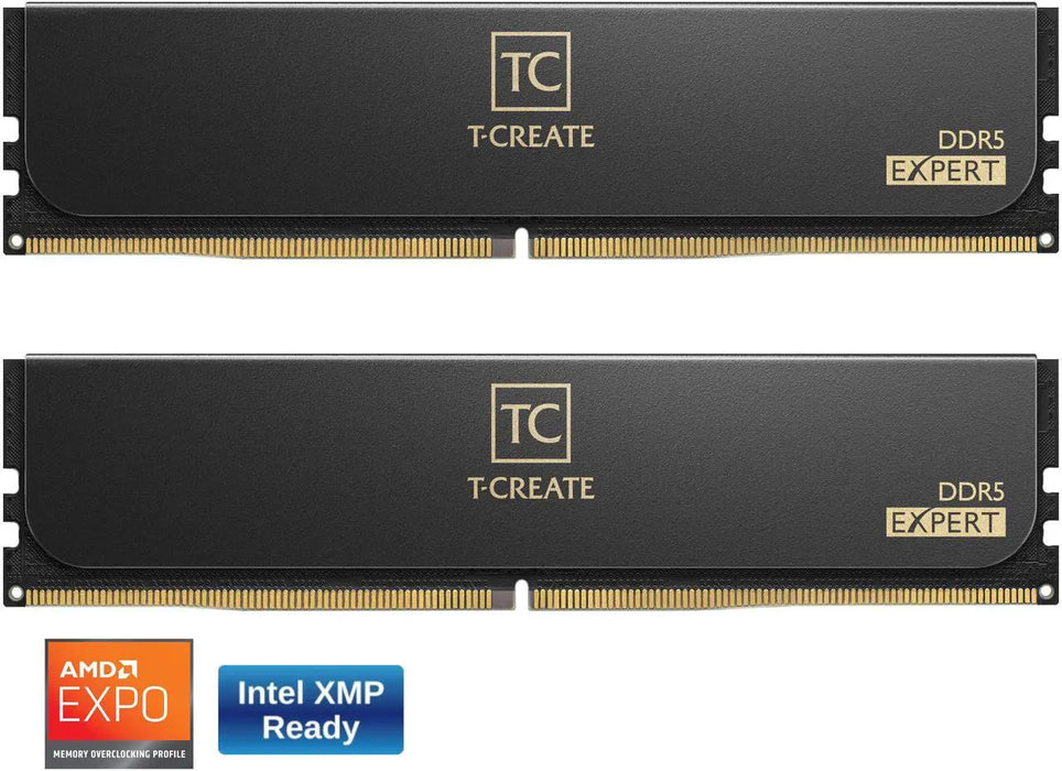 TeamGroup T-Create Expert 32GB Kit (2 x 16GB) DDR5-6000 PC5-48000 CL30 Dual Channel Desktop Memory Kit CTCED532G6000HC30DC01 - Black
