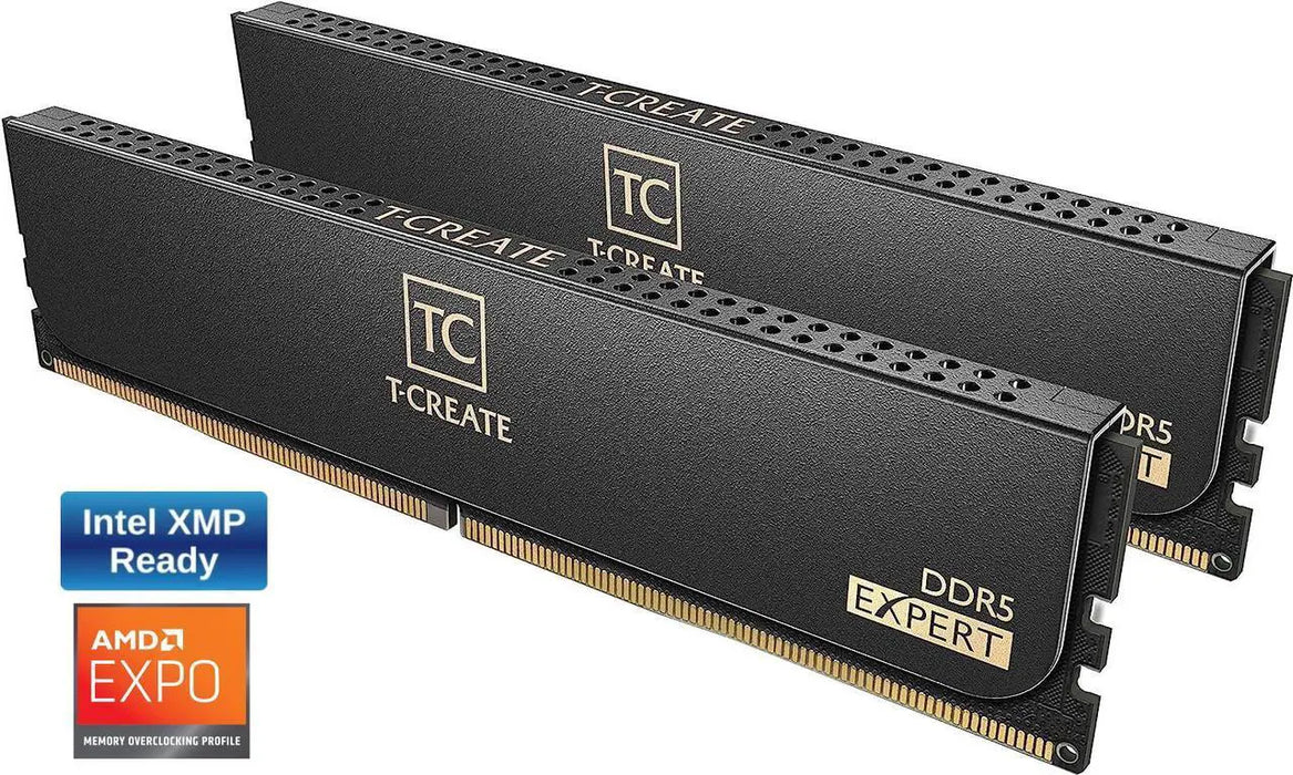 TeamGroup T-Create Expert 32GB Kit (2 x 16GB) DDR5-6000 PC5-48000 CL30 Dual Channel Desktop Memory Kit CTCED532G6000HC30DC01 - Black