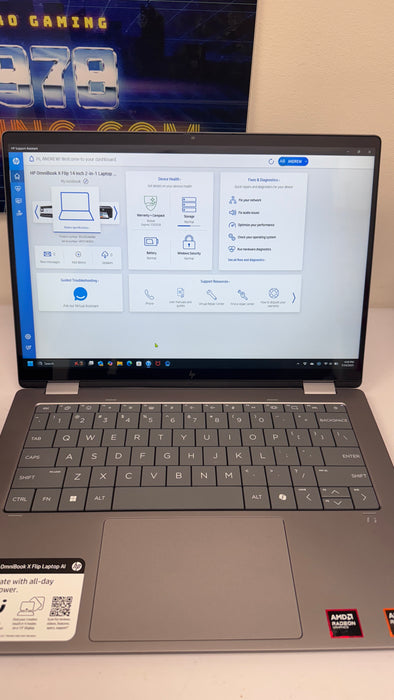 HP - OmniBook X Flip 2-in-1 - Copilot+ PC - 14" 2K Touch-Screen Laptop - AMD Ryzen AI 5 - 16GB Memory - 512GB SSD - Meteor Silver